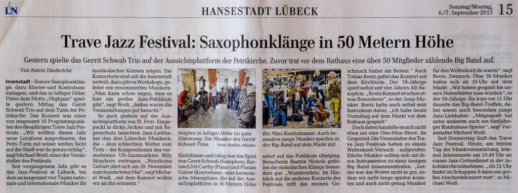 Saxophonklänge in 50 Metern Höhe